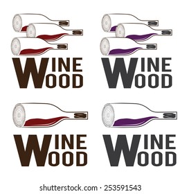 wine wood concept vector design template