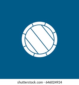 Wine Wooden Barrel Flat Icon On Blue Background