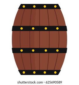 Wine wooden barrel icon flat isolated on white background vector illustration