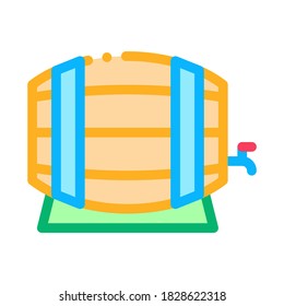 wine wooden barrel icon vector. wine wooden barrel sign. color symbol illustration