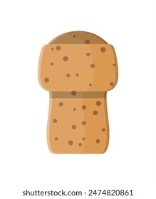 Wine wooden cork icon isolated on white background. Vector illustration flat style .