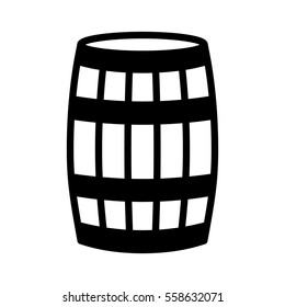 Wine wooden oak barrel, cask or tun flat vector icon for apps and websites