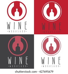 wine workshop negative space concept with wrench and bottle