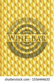 Wine-bar gold emblem. Scales pattern. Vector Illustration. Detailed.