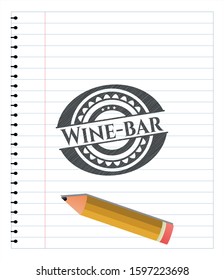 Wine-bar pencil effect. Vector Illustration. Detailed.