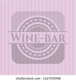 Wine-bar pink emblem. Retro
