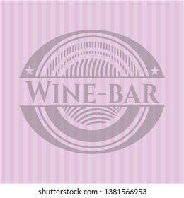 Wine-bar retro style pink emblem
