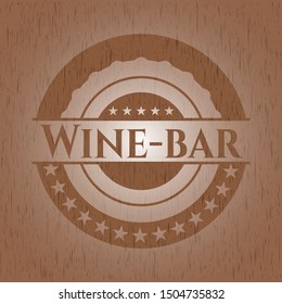Wine-bar retro wood emblem. Vector Illustration.