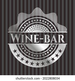 Wine-bar silver shiny emblem]. Vector Illustration. Mosaic. 