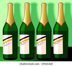 Wine-bottles in a shelf	