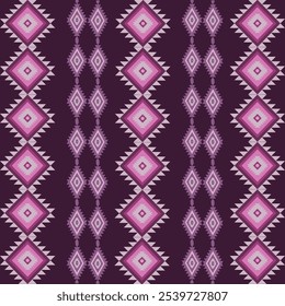 The wine-colored sarong pattern is designed with a geometric pattern that blends perfectly and is eye-catching in terms of textiles. clothing or decoration Vector illustration