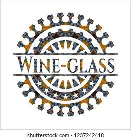 Wine-glass arabic emblem background. Arabesque decoration.