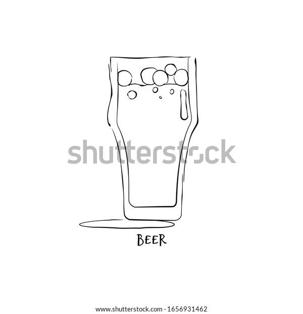 Wineglass Beer Graphic Art Drink Element Stock Vector Royalty Free