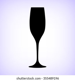 Wineglass -  black vector icon