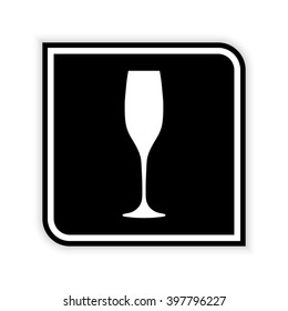 Wineglass  - black vector icon