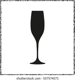 Wineglass  - black vector icon