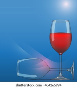 wineglass with blue background,eps10