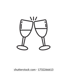 Wineglass celebration icon  symbol vector