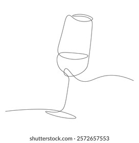 wineglass continuous line drawing. wineglass one line illustration