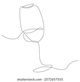 wineglass continuous line drawing. wineglass one line illustration