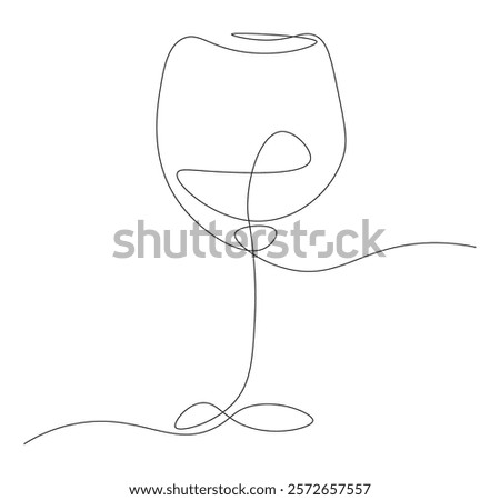 wineglass continuous line drawing. wineglass one line illustration