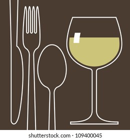 Wineglass and cutlery