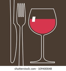 Wineglass and cutlery