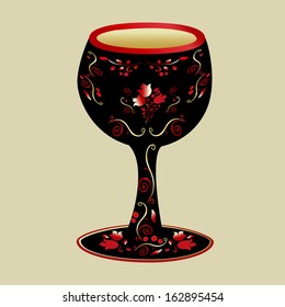 a wineglass with a decorative pattern