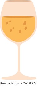 Wineglass filled with drink vector illustration