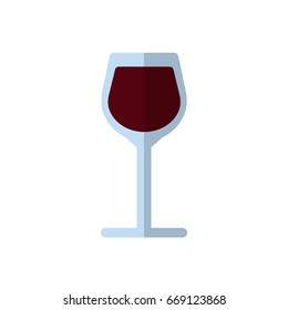 Wineglass flat icon, filled vector sign, colorful pictogram isolated on white. Symbol, logo illustration. Flat style design