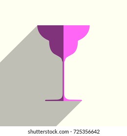 Wineglass flat icons with of shadow. Simple vector illustration