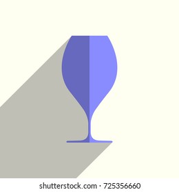 Wineglass flat icons with of shadow. Simple vector illustration
