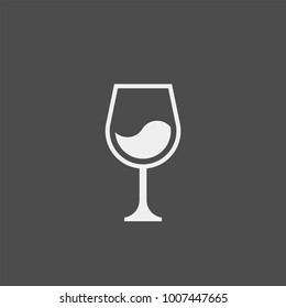 Wineglass flat vector icon