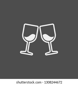 Wineglass flat vector icon. Drink flat vector icon