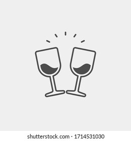 Wineglass flat vector icon. Drink flat vector icon