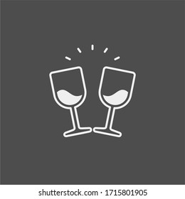 Wineglass flat vector icon. Drink flat vector icon