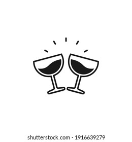 Wineglass flat vector icon. Drink flat vector icon