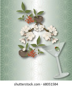 wineglass and flower