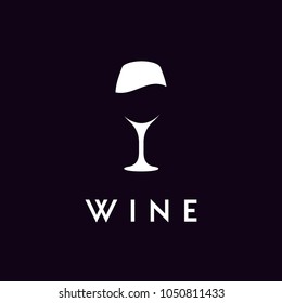 Wineglass Goblet Wine Drink Glass silhouette logo design 