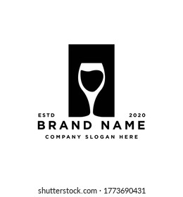 Wineglass Goblet Wine Drink silhouette logo design
