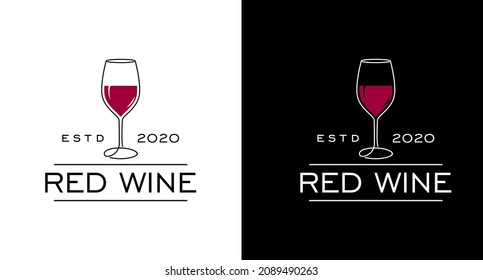 Wineglass Goblet Wine Drink silhouette logo design