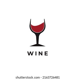 Wineglass Goblet Wine Drink silhouette logo design