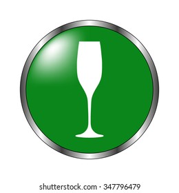 Wineglass - green vector icon