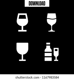 wineglass icon. 4 wineglass vector set. wine glass and wine icons for web and design about wineglass theme