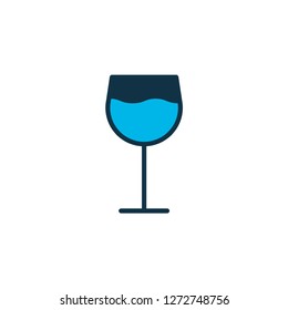 Wineglass icon colored symbol. Premium quality isolated cabernet element in trendy style.