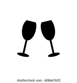 Wineglass icon flat design illustration