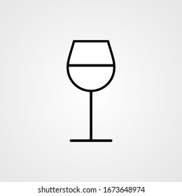 Icono de la copa de vino. Ilustración de Vector plano