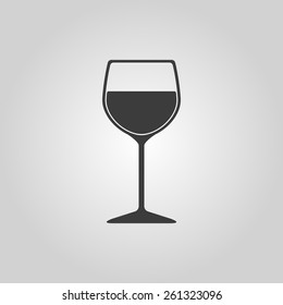 The wineglass icon. Goblet symbol. Flat Vector illustration