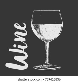 The wineglass icon. Goblet symbol. Flat Vector illustration
