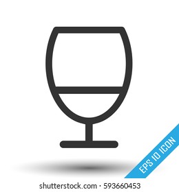 Wineglass icon. Goblet symbol. Simple flat logo of footprints isolated on white background. Vector illustration.
